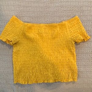 Yellow scrunch top